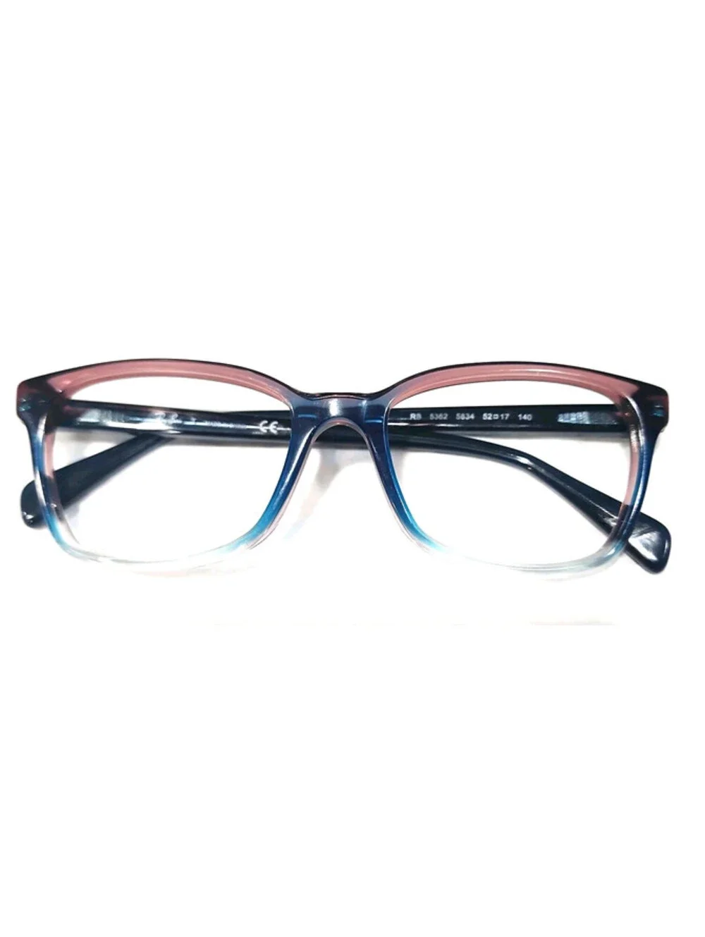 Ray Ban RB5362 5834 Glossy Blue Fade Square Eyeglasses Frame 52-17 140